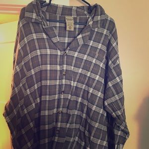 4XL long sleeve gray flannel shirt.